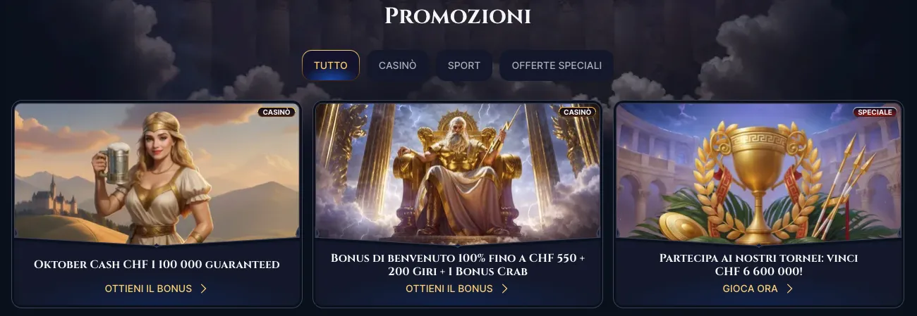 cazeus promozioni